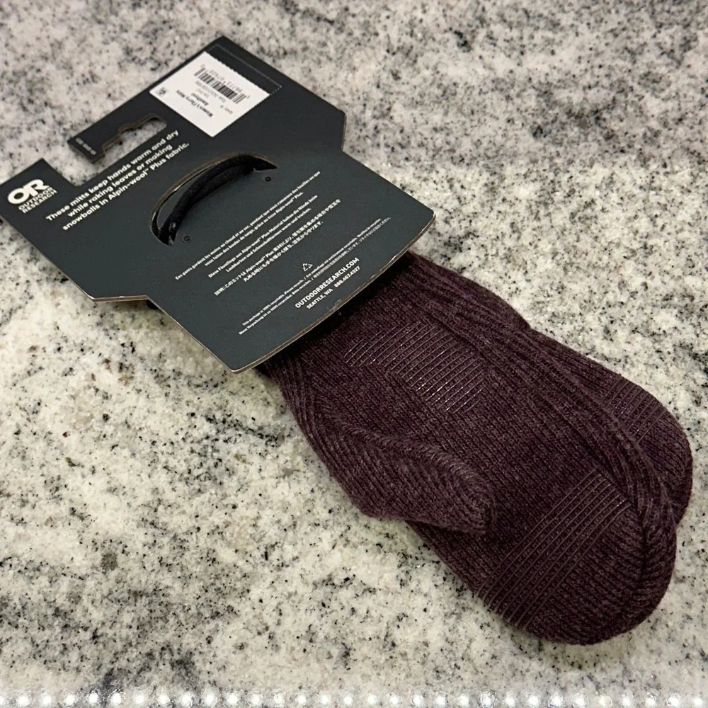 Outdoor Research Womens Small Flurry Mitts Amethyst Purple Wool Blend Gorpcore